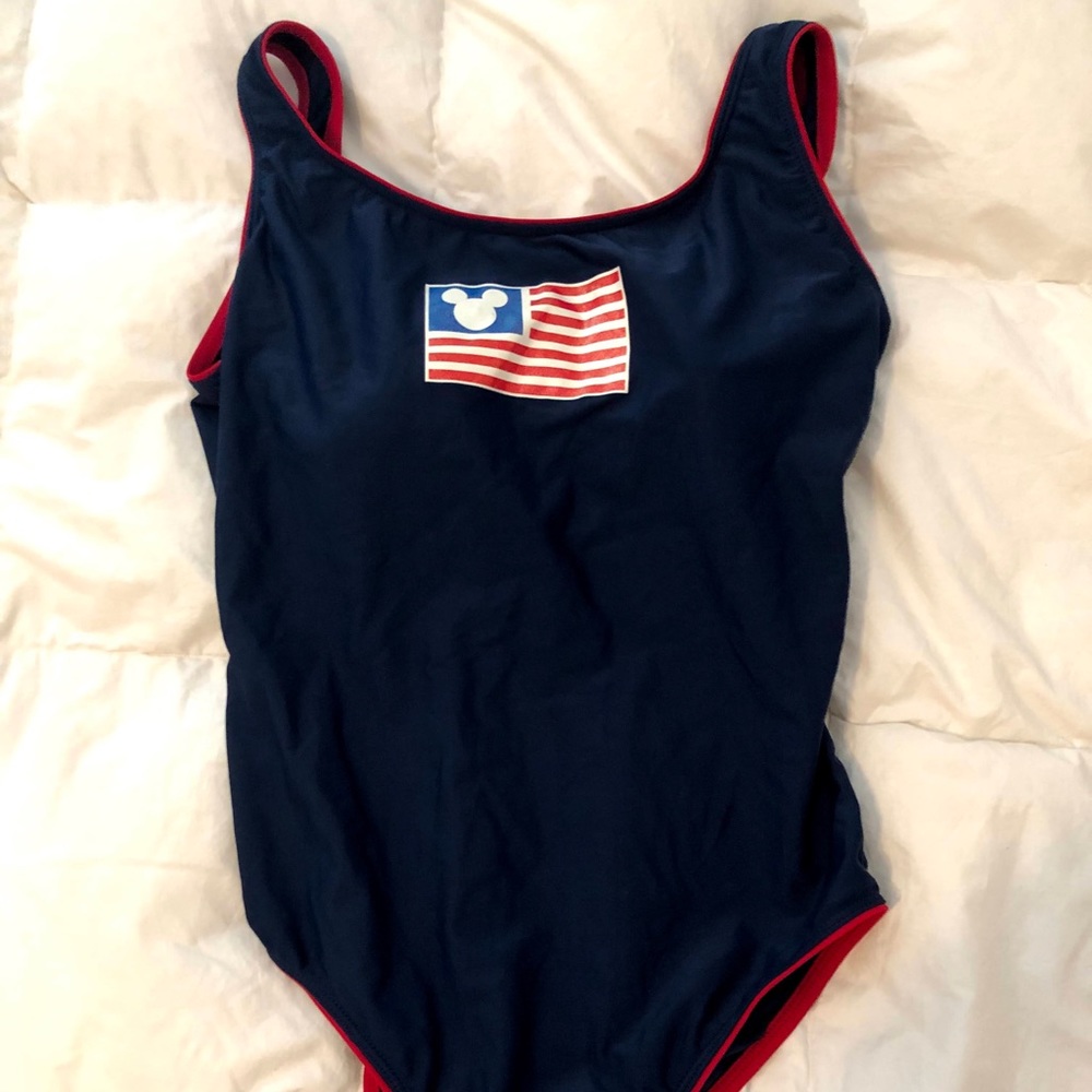 Brand new Disney Mickey Mouse American USA flag one piece vintage